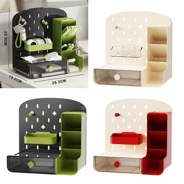 Desk Peg Board Organizer Ornaments Display Large Capacity Work Position Shelf Pencil Holder for Office Kids Adults Gaming Room