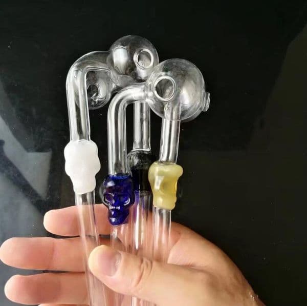 Color skull curved pot Wholesale Glass Bongs Accessories, Glass Water Pipe Smoking, Free Shipping