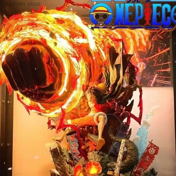 One Piece Figure with LED Toys Gear 3 Figurine Red Roc PVC Statue Collectible Model Decoration Gift L260612