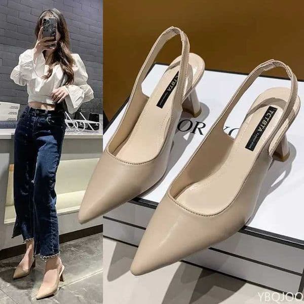 2025 Summer new pointed high heels Womens sandals Casual Shallow mouth shoe Fashion elegant ladies shoes Zapatillas Mujer Z250714