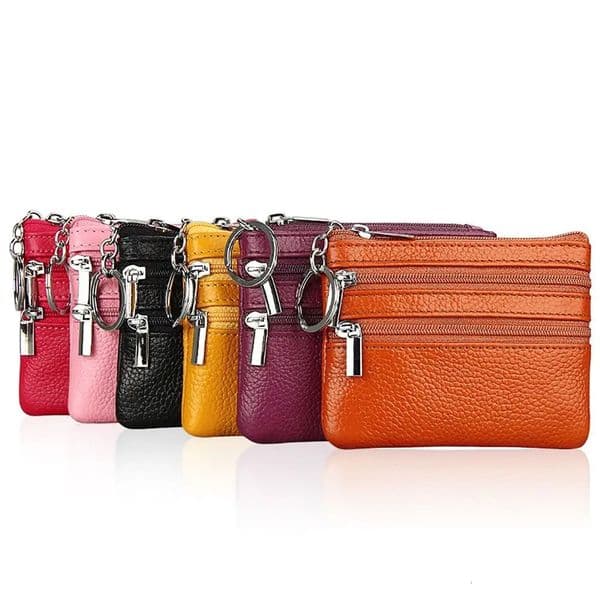 PU Leather Money Coin Purse with Key Ring Waterproof Pocket Purse Zipper Wear-resistant Credit Card Holoder Male 250714