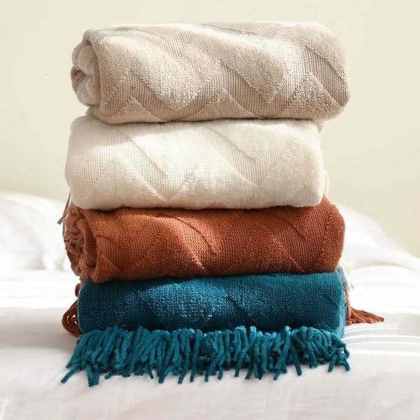 Textile City Geometric Jacquard Blanket Herringbone Knitting Throw Office Air Conditioner Nap Blanket Pashmina Shawl Home Deco X250714