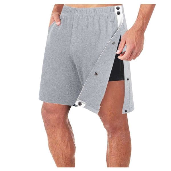 Man Loose Straight Side Buckle Split Elastic Waist Shorts With Pocket New Fashion Trendy Casual Sport Training Five Length Pants XJ250714