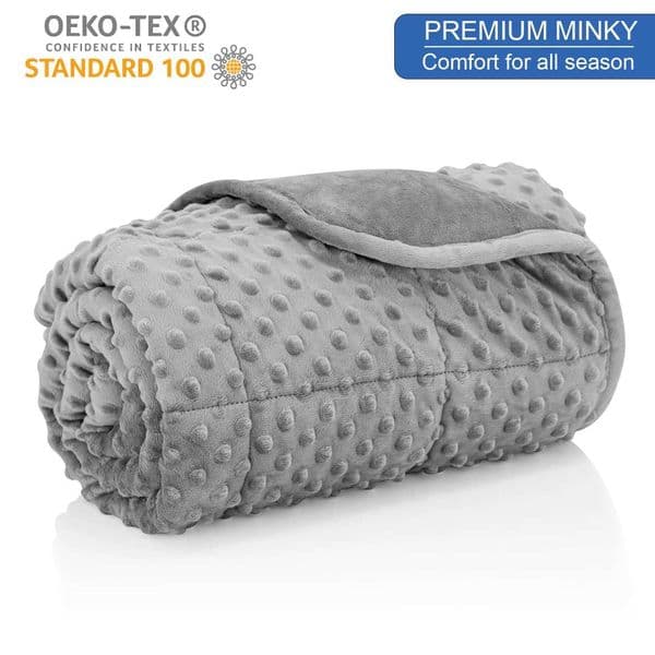 Gray Casual Weighted Blanket Twin for Adults Stress Insomnia Anxiety Heavy Thickened Blanket with Premium Glass Beads X250714