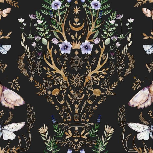 Gothic Peel and Stick Wallpaper Retro Floral Damask Self Adhesive Wall Paper for Bathroom Removable Contact Paper Wall Mural