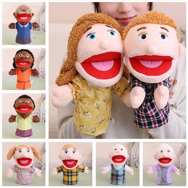 Game And Toy A Family Set Of Hand Puppet Plush stuff animal Toys With Movable Mouths, Featuring Characters, Suitable For Parent-Child Role-Playing, As A Child
