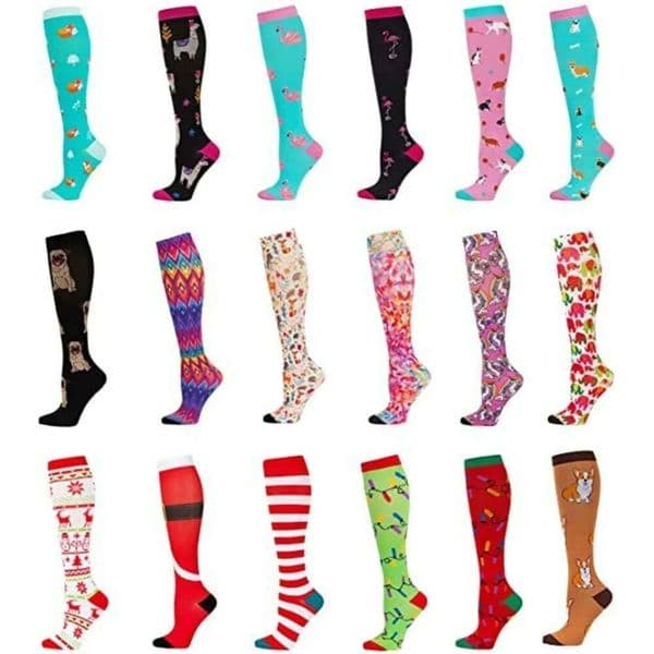 Party Favor Compression Socks Women Men Best For Running Athletic Crossfit Flight Travel Nurses Outdoor Cycg Long Pressure Stockings 0714