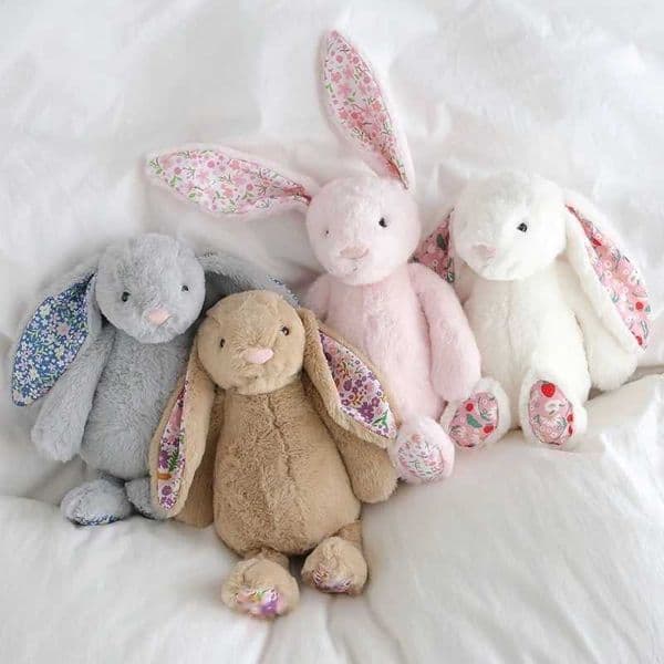 30cm Bonnie Rabbit Floral Ears Plush Toys Stuffed Bunny Dolls Childrens Room Decor Toy Soft Birthday Gifts For Girl XJ250715