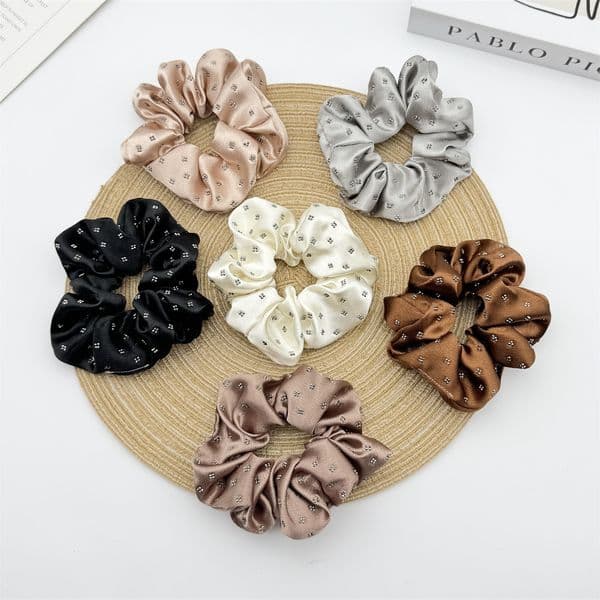 New personalized diamond ruffled large intestinal ring back of the head foreign style sweet temperament hair ring hair accessories female