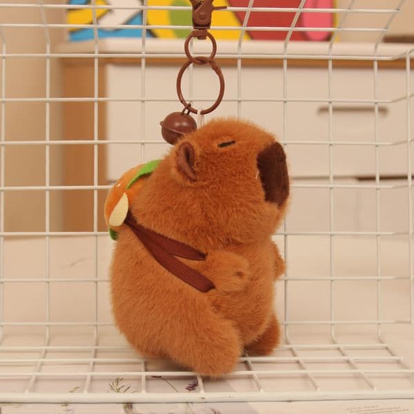 Plush Capibala Animal Key Chain - Adorable Soft Stuffed Companion for Keys