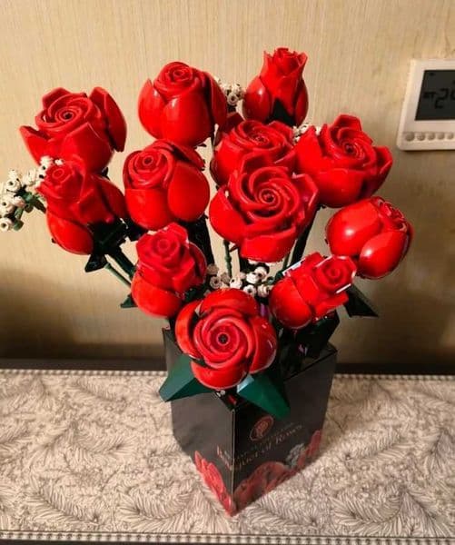 Romantic Rose Flower Bouquet Building Blocks Creative Home Desk Plant Decoration Assemble Bricks Toys for Gifts Girls Lady W250715