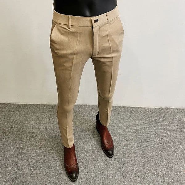 Men Suit Pants Formal Trousers Pantalone Hombre Stretch Slim Solid Color Casual Dress Full Length Pants Fashion Men Clothing 250714