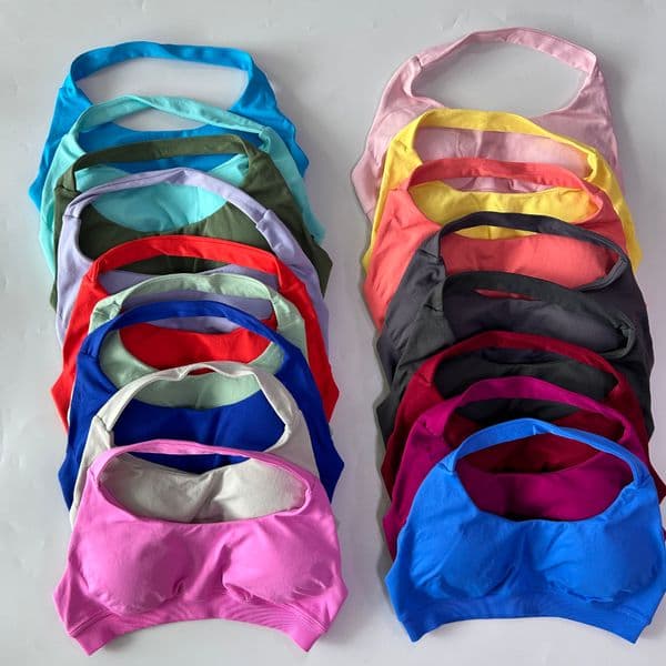 2026 Gym Clothe Set Women workout set Medium Support Sports Seamless Halter Neck Strap Open Back Design Removable Bra Yads Yoga Workout Gym Crop Top High Stretc