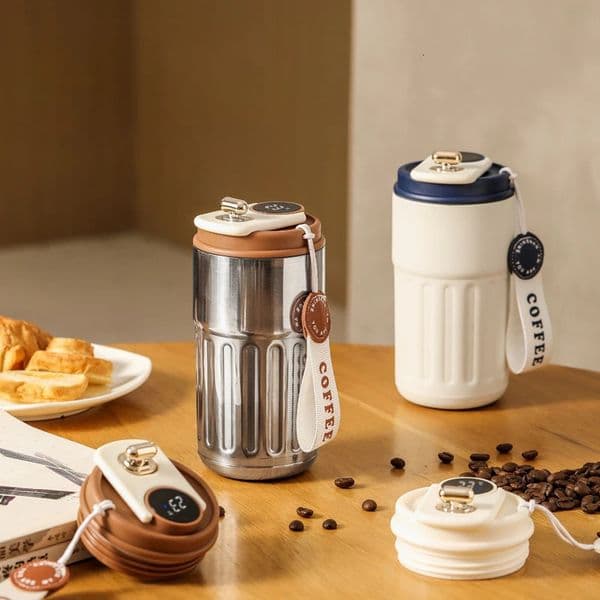 450ml Thermos Bottle Smart Display Temperature 316 Stainless Steel Vacuum Cup Office Coffee Cup Business Portable Thermal Mug 250714