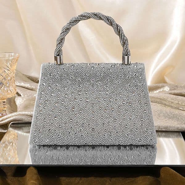 Dinner Party Annual Meeting Shiny Rhinestone Luxury Evening Bag Fashionable Textured Clutch