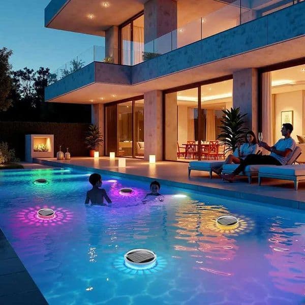 Pool LightsSolar Rechargeable FloatingPool Lights That Float with Remote ControlMultiple Modes IP67 Waterproof X250715