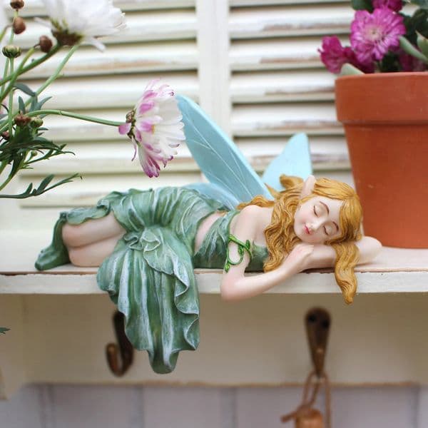 1pc Side Sleeping Flower Fairy Statue Spring Garden Gardening Ornament Pajama Home Cabinet Decoration 250715