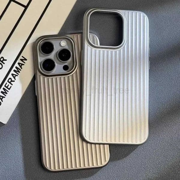 Matte Natural Titanium Grating Hard Phone Case for iPhone 16 15 14 13 Pro Max Plus Full Cover Scratch-proof Rugged Back Cover T250716