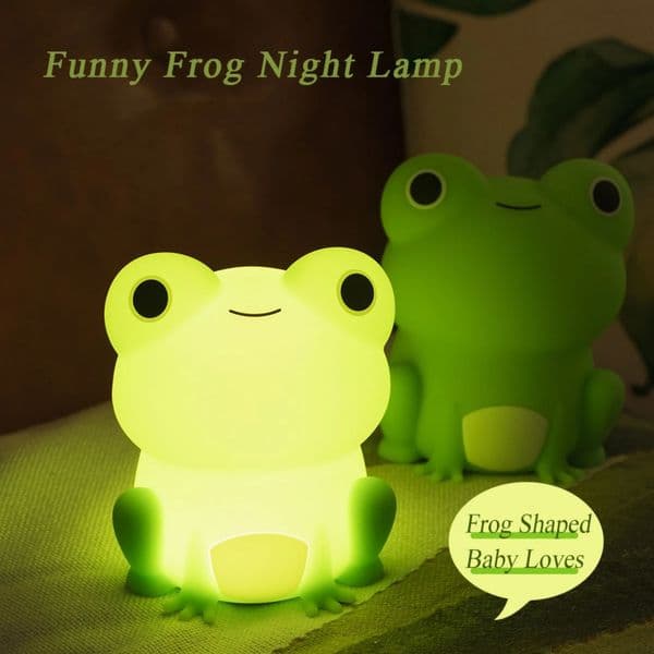 Night Lamp for Kids Frog Soft Silicone Sleeping Light Dimmable Timer Rechargeable Colorful Room Decor Children Gifts 250715
