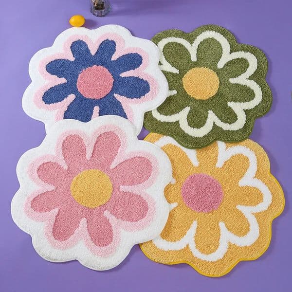 VIKAMA Simple Ins Flowers Cashmere Carpet Home Decoration Living Room Bedroom NonSlip Mat Bathroom Absorbent Door 250711