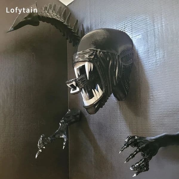Lofytain Alien Xenomorph Wall Art Sculpture Statue Horror Predator SciFi Monster Beasts Decoration Halloween Gifts Props 250715