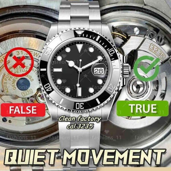 Mens Designer Watches Men Top Quality Factory SUB 41 MM Cal.3235 Movement Automatic hinery Clean Watch 904L Sapphire Ceramic Ring Waterproof With Box
