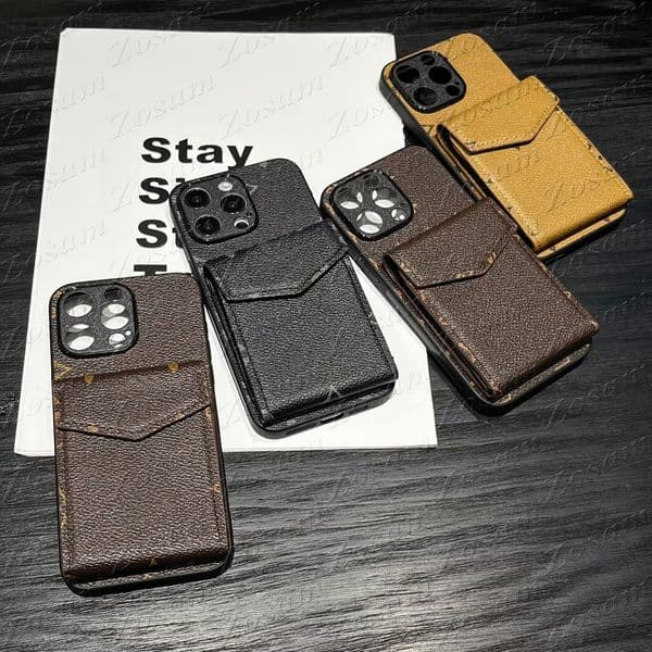 Trendy Designer Phone Case for iPhone 17 16 15 Plus 14 Pro Max 13 12 11 Portable Functional Card Pocekt Holder Stylish Leather TPU Shockproof Bumper Cover Luxury Print