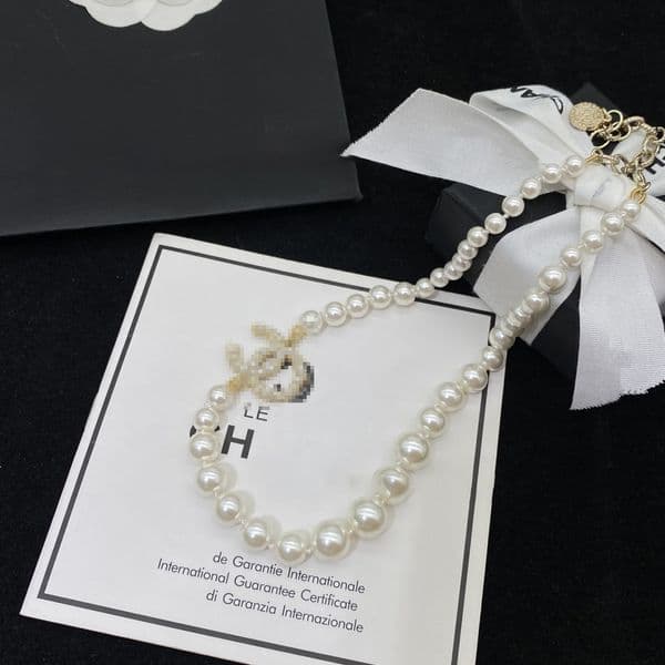 100 Anniversary Pearl Necklace Women Luxury designer necklace Letter Copper Chain Stainless Pendant necklaces Elegant Lady gift