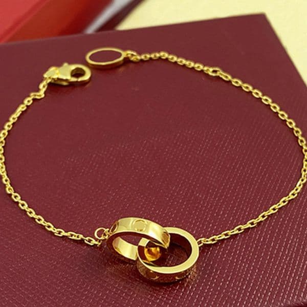 luxury bracelet women designer chain jewelry 18k gold plated diamond charms stainless steel love chains for lover no box