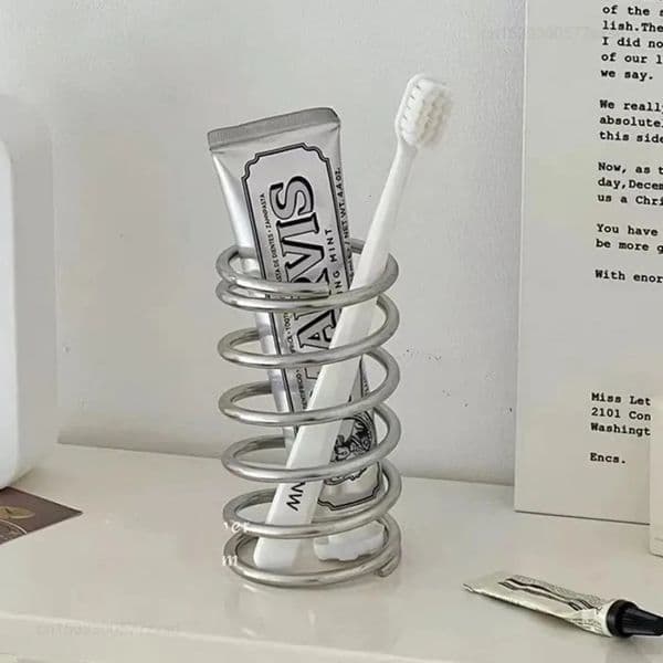 Stainless Steel Toothbrush Holder Metal Bathroom Accessories Supplies for Toothpaste Makeup Brush Storage Rack Home Decoration 250715