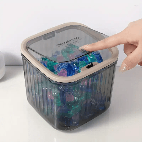 Storage Boxes 1 Piece Of Transparent Mini Desktop Box With -Up Cover Waterproof Multi-Functional Laundry Detergent Bag Dispenser