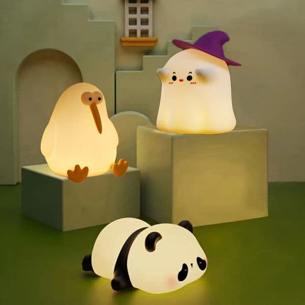 Cartoon Rechargeable Night Light Led Table Lamp Silicone Ghost Kiwi Panda Birthday Gift Baby Nursery Room Bedroom Nightlight 250715