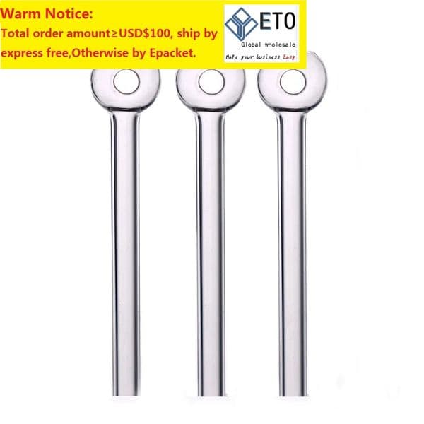Wholesale 10cm clear mini cheap glass oil burner pipe thick heady Transparent tube nails straw pipes for smoking ZZ