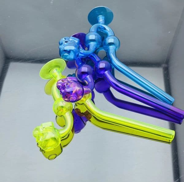 Glass Pipe Oil Burner bong hookah New colored snake shaped glass pipe with base