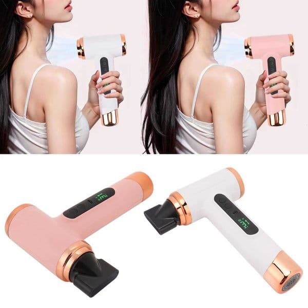 Hot and Cold Air Hair Dryer 15000mAh 200W Lightweight Multi Modes Portable Hair Dryer Ergonomic Grip with Nozzle for Travel W250718