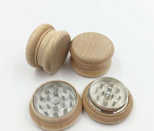 Wooden round grinder Smokers Grinder Two - layer pipe smoking