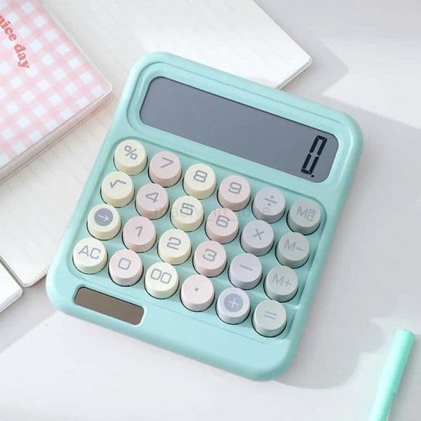 Large LCD Display Mechanical Calculator High Sensitivity Button Candy Colored Desktop Calculator with Big Round Button High Beauty M250718