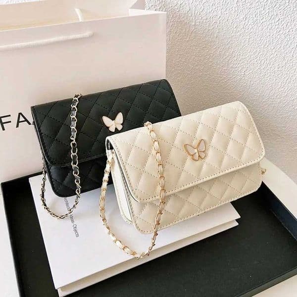 Classic Style Diamond Pattern Chain Bag PU Leather Shoulder Bag Women Trendy All-Match Crossbody Bag Mini Korean Style Small Bag XJ250718