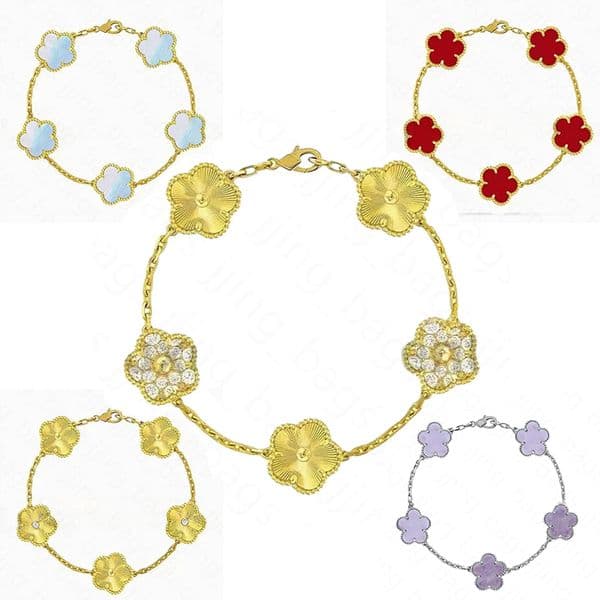 Gold clover bracelet luxury bracelet designer jewelry woman designer gold cloverrr bracelete clwef women bangle bracelets cliff bijoux women jewellery braclet 09