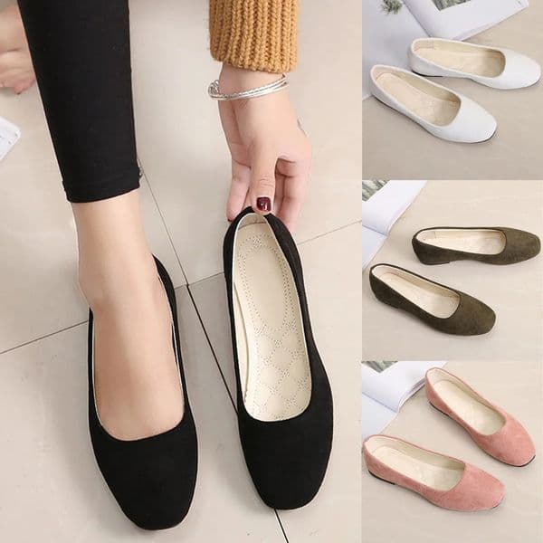 Women Suede Loafers Flat Heel Shallow Female Shoes Spring Summer Square Toe Basic Concise Pumps Size 3643 250717BJ