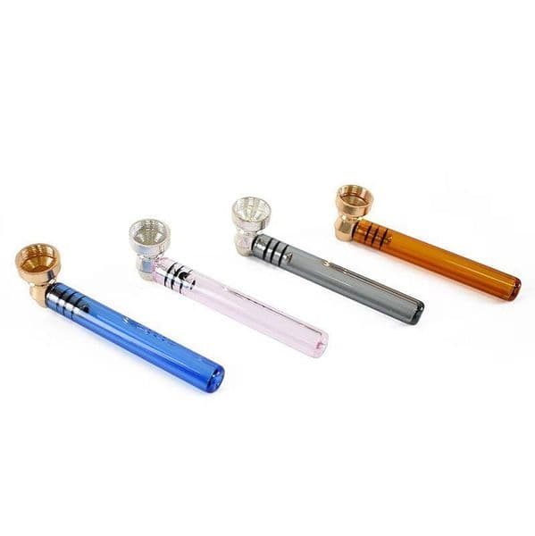 Smoking pipes Glass pipe Metal small pipe High borosilicate individual cigarette holder set