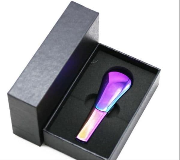 The New Removable Stainless Steel Metal Spoon Spoon Shape Suction Pipe Bright Ferromagnetic Smoke