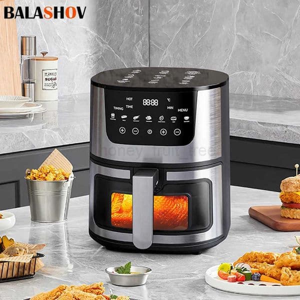7L Electric Air Fryer Smart Multi-Function Hot Convection Oven Deep Fryer Without Oil LED Touch Control 1400W Visible Window T250718