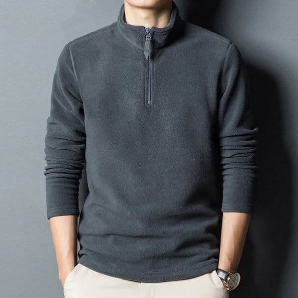 MRMT Mens Turtleneck Fleece Jacket Solid Color Half Sweater Pullover Warm Stand Collar Men Sweatshirts 250715