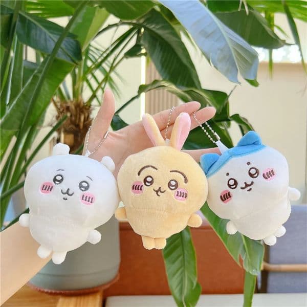Kawaii Chiikawa Anime Figures Plush Doll Keychain Cartoon Usagi Hachiware Schoolbag Key Chain Accessories Pendant Kids Gifts 250717