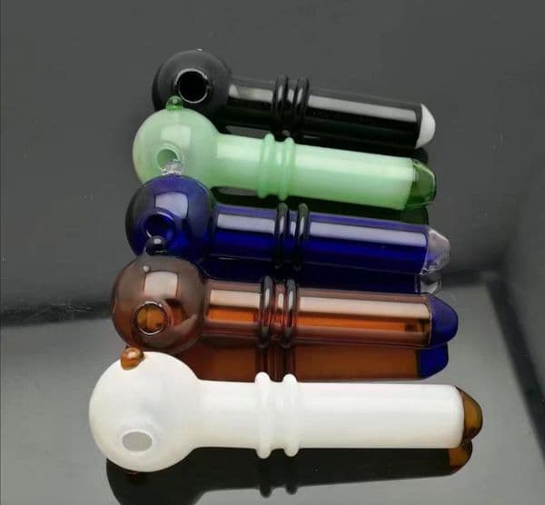 Smoking Pipes Coloured three-wheel cartoon glass pipe Wholesale Glass Hookah, Glass Water Pipe