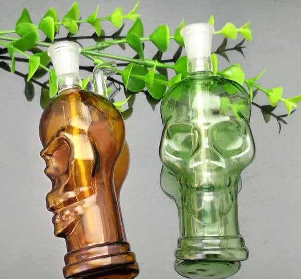 Smoking Pipes Colored skull glass water bottle Glass bongs Oil Burner Smoking Rigs Free