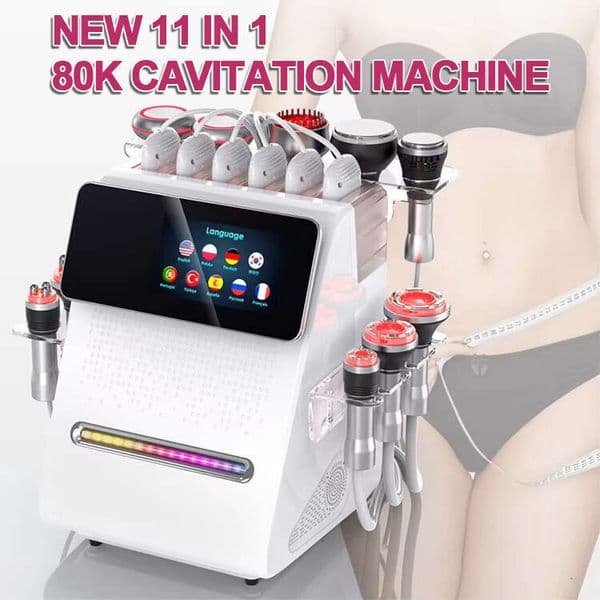 Multifunction Vacuum + Cavitation + RF + EMS 80K Ultrasonic Lipolysis Body Slimming Fat Blasting Non-invasive Skin Tightening Radiofrequency Face Care Machine