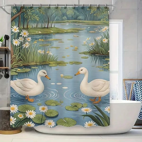 Bath Shower Curtain Decorative Waterproof Home Decor Printed Polyester Fabric Blue Yellow Purple Green Red Water Drop 250712