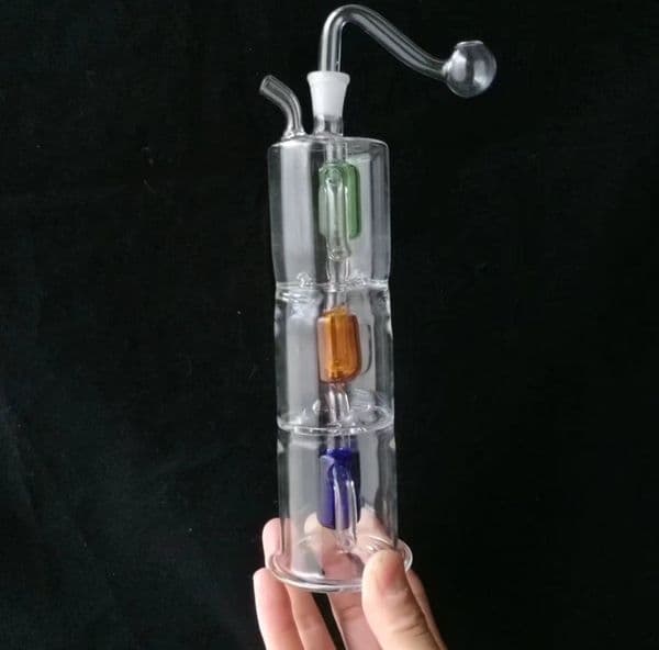 Smoke Pipes Hookah Bong Glass Rig Oil Water Bongs Three-layer partition filtered water smoke bottle